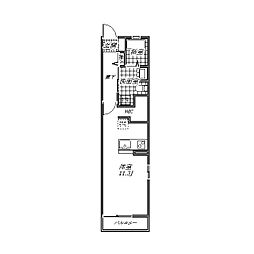 aruROOM清水春日 ワンルームの間取図画像