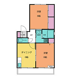 コーポセフィーロ 2DKの間取図画像