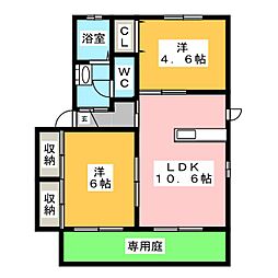 セレッソ春 2LDKの間取図画像