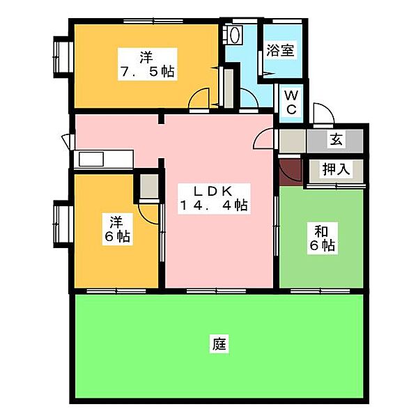 グランドゥール・中田 ｜静岡県静岡市駿河区中田３丁目(賃貸アパート3LDK・1階・70.55㎡)の写真 その2