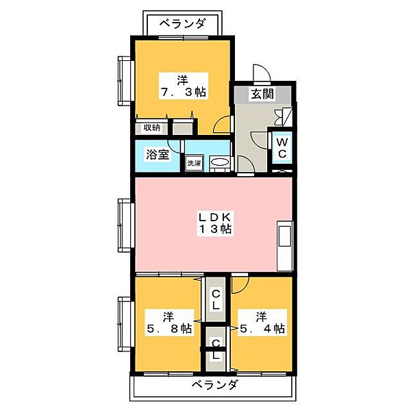 エクセランスｈｉ ｜静岡県静岡市駿河区広野１丁目(賃貸マンション3LDK・3階・70.55㎡)の写真 その2