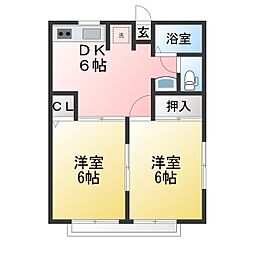 エトワール新川 2DKの間取図画像