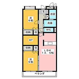 セントモンチーク 2LDKの間取図画像