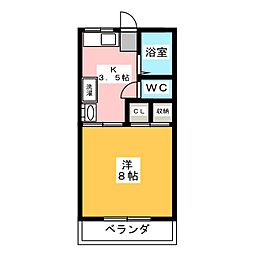 マルケンB 1Kの間取図画像