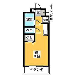 関口マンション ワンルームの間取図画像