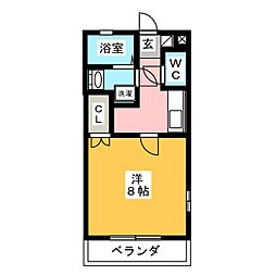 ルミエル 1Kの間取図画像