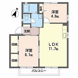 コーポ向日葵 2LDKの間取図画像