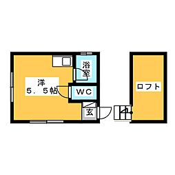 リトル大谷 ワンルームの間取図画像