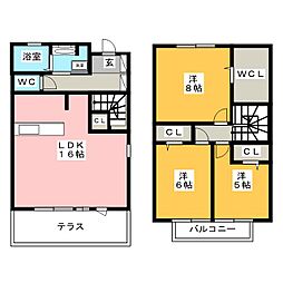 エレガンシア小黒 3LDKの間取図画像