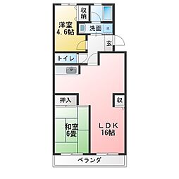 コンフォート・ウンノ 2LDKの間取図画像