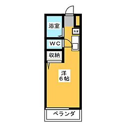 エミナ・コレージュ1 ワンルームの間取図画像