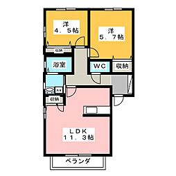 シンフォニーB 2LDKの間取図画像