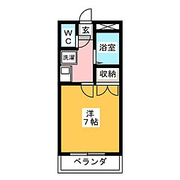 サンコート 1Kの間取図画像