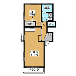 プランドールMA 1LDKの間取図画像