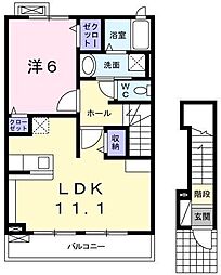 ヴィラ向屋敷 1LDKの間取図画像