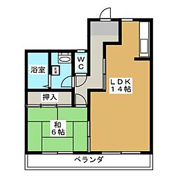 CasadeVecindad西脇 1LDKの間取図画像