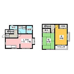 マルシェ中田B 2LDKの間取図画像