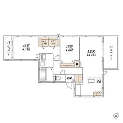 Eminence West 2LDKの間取図画像