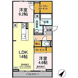 shine fort 2LDKの間取図画像