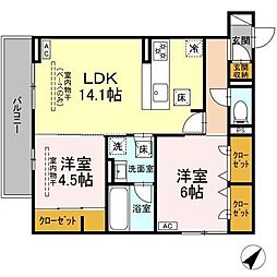 shine fort 2LDKの間取図画像