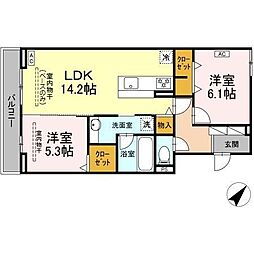 shine fort 2LDKの間取図画像