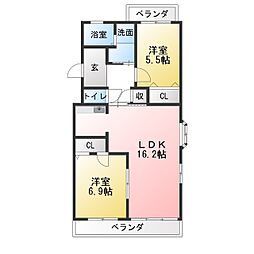 DM41 2LDKの間取図画像