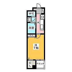 モデラート 1Kの間取図画像