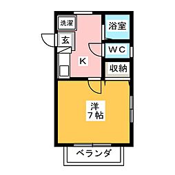 ヴィシニティハウス 1Kの間取図画像