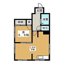 ハイツ静 1LDKの間取図画像