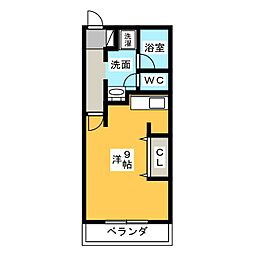 コンベナリー八幡A ワンルームの間取図画像