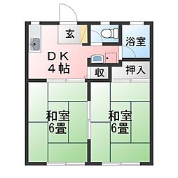 ファミール・スズキ 2DKの間取図画像