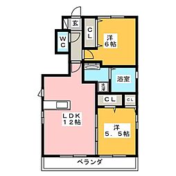 クリプトメリア有明 2LDKの間取図画像