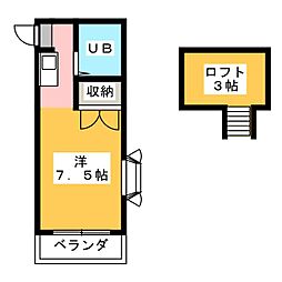 メゾン東静岡 ワンルームの間取図画像