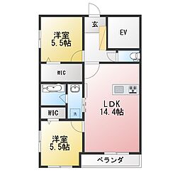 仮)リバブル富士見台 2LDKの間取図画像