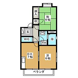 エクセレント馬渕 2DKの間取図画像