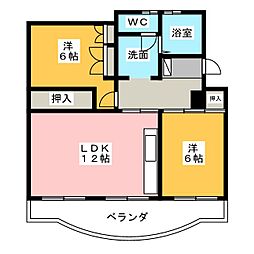 マンションてんじん 2LDKの間取図画像