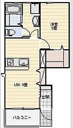 浜松市中央区坪井町アパート 1LDKの間取図画像