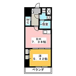 TRIBUTE尾張町 1DKの間取図画像