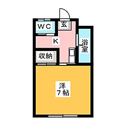 ゆうハウス 1Kの間取図画像