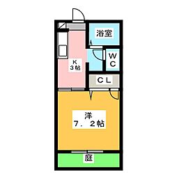 シャンブル 1Kの間取図画像