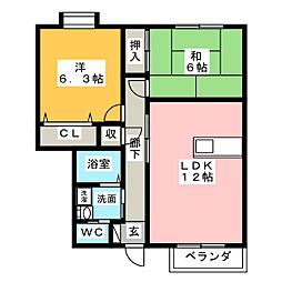 ハイステージ新橋B 2LDKの間取図画像
