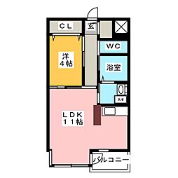 Conforto紺屋町 1LDKの間取図画像