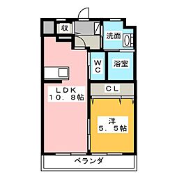 グランデイル 1LDKの間取図画像