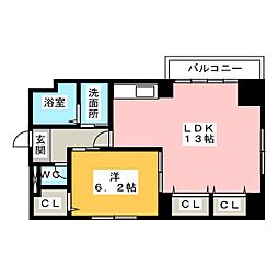 ソルトシティ浜松 1LDKの間取図画像
