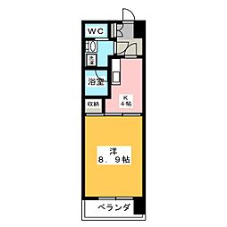エクシード田町 1Kの間取図画像