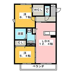 メゾン・サンティール 2LDKの間取図画像