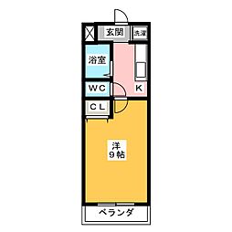 エターニ2 1Kの間取図画像