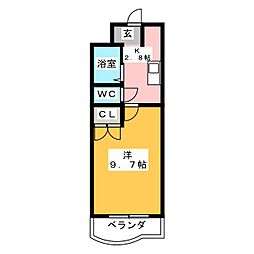 ジョイレジデンス 1Kの間取図画像