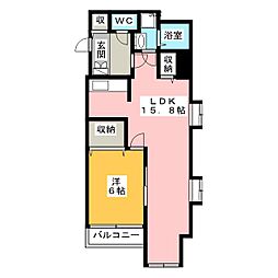 LaurelCourt常盤 1LDKの間取図画像