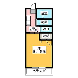 アルスハタゴ 1Kの間取図画像
